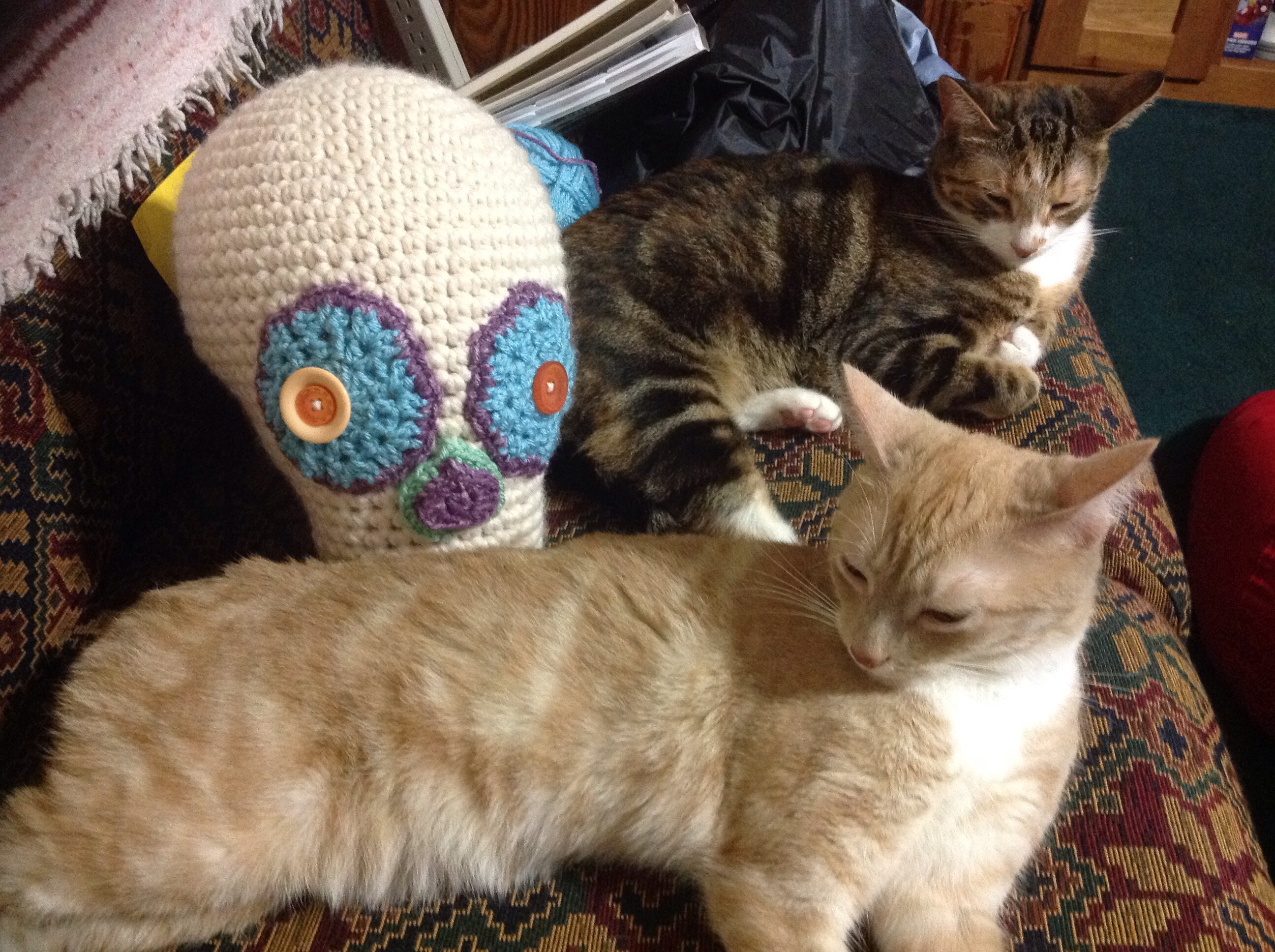 Crochet Skull and Kitties!