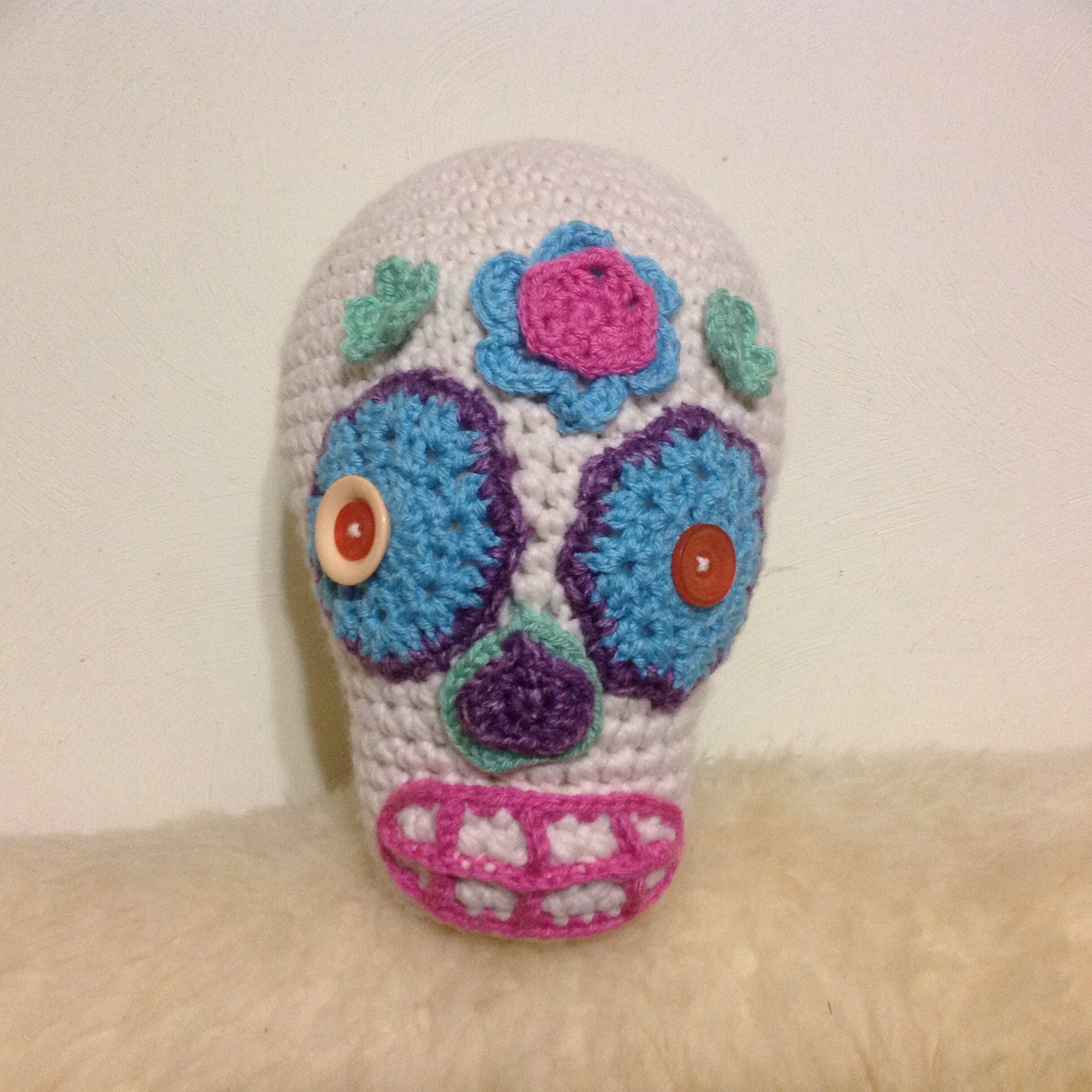 Finished crochet skull